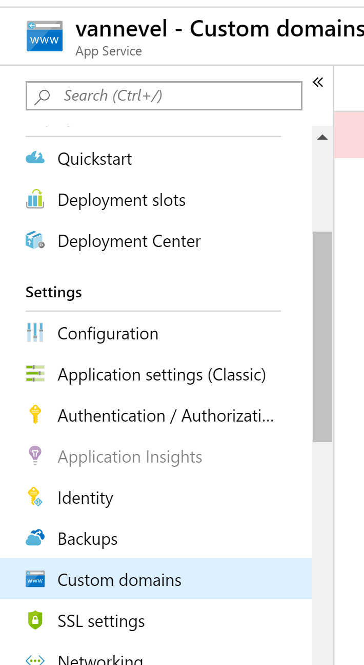 Config menu