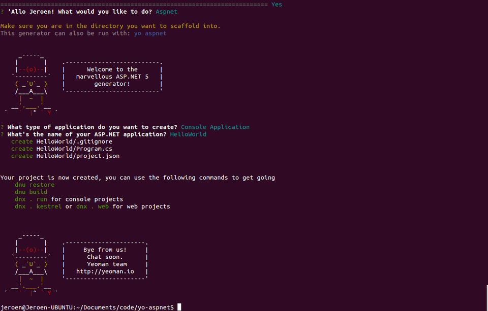 Console solution is generated