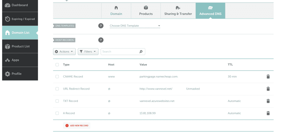 DNS configuration